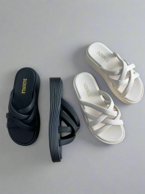 Summer Casual Criss Cross Slid On Sandals